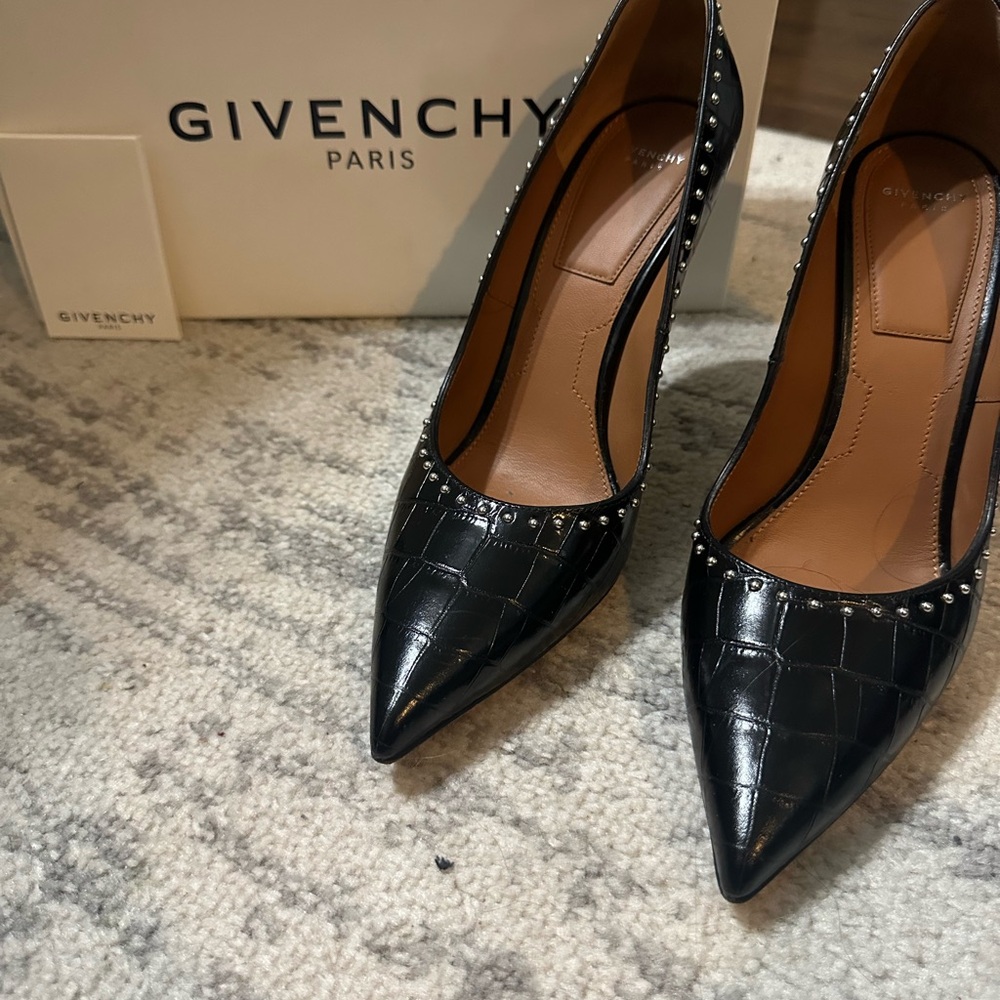 Givenchy Black Leather Studded Heels